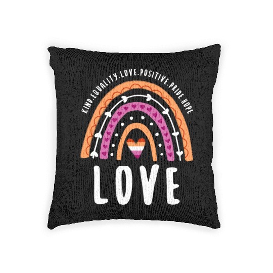 Love Lesbian Pride Rainbow Woven Pillows