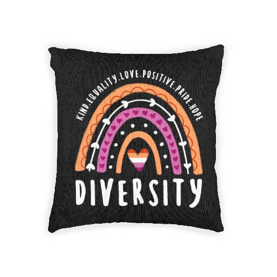 Diversity Lesbian Pride Rainbow Woven Pillows