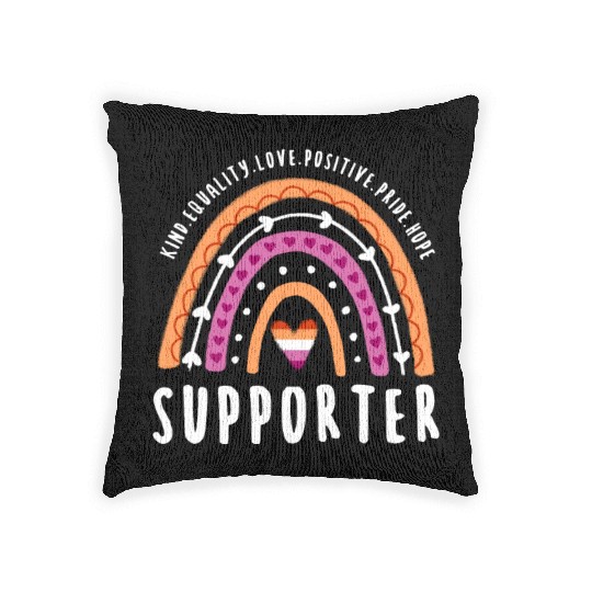 Supporter Lesbian Pride Rainbow Woven Pillows