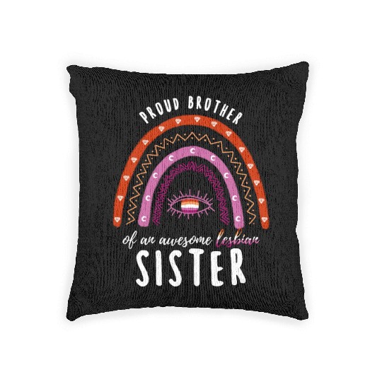 Rainbow Brother Lesbian Sister Woven Pillows