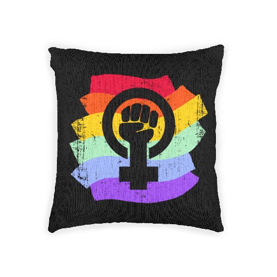 LGBT LGBTQ Rainbow Flag Women Woven Pillows