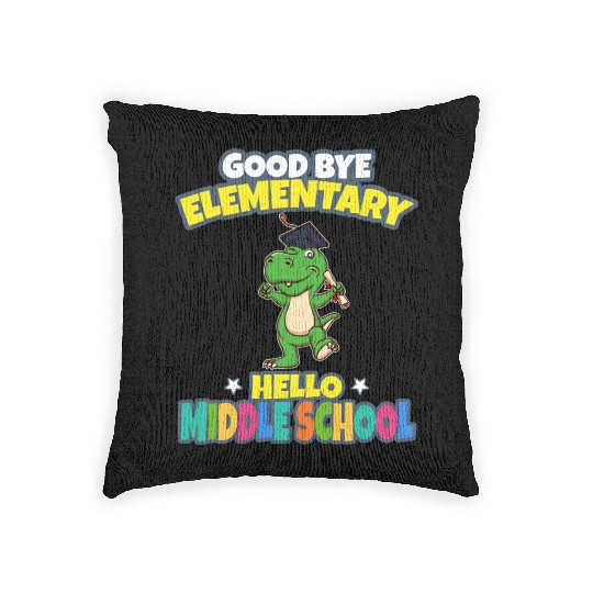 Good Bye Elementary Hello Middle School Graduation Woven Pillows