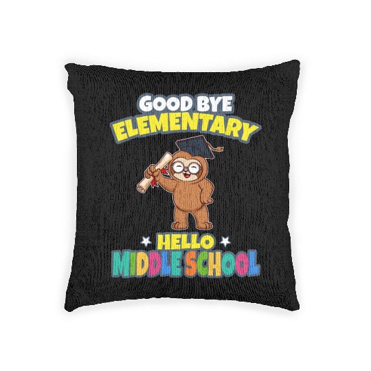 Good Bye Elementary Hello Middle School Graduation Woven Pillows