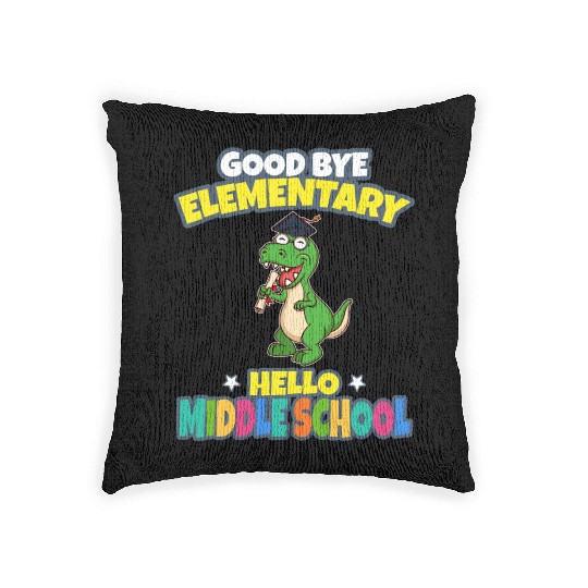 Good Bye Elementary Hello Middle School Graduation Woven Pillows