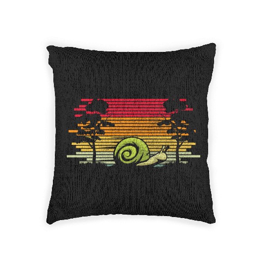 Retro Snail Nature Biology Snail Lover Woven Pillows