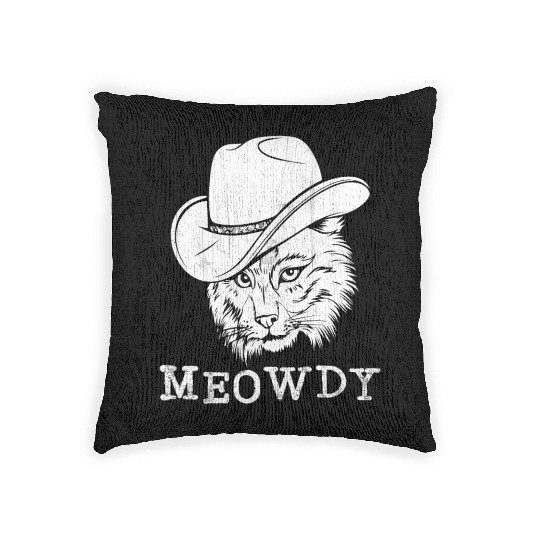 Meowdy Western Country Music Cowboy Cowgirl Woven Pillows