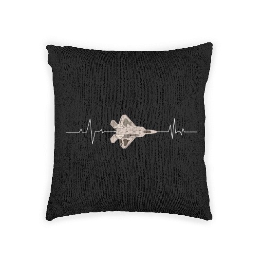 f22 raptor heart beat Woven Pillows