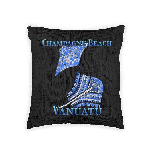 Champagne Beach Vacation Tribal Stingrays Woven Pillows