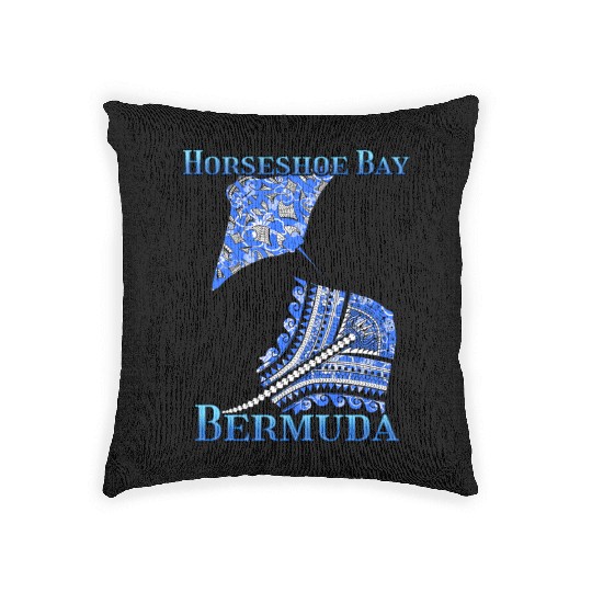 Horseshoe Bay Vacation Tribal Stingrays Woven Pillows