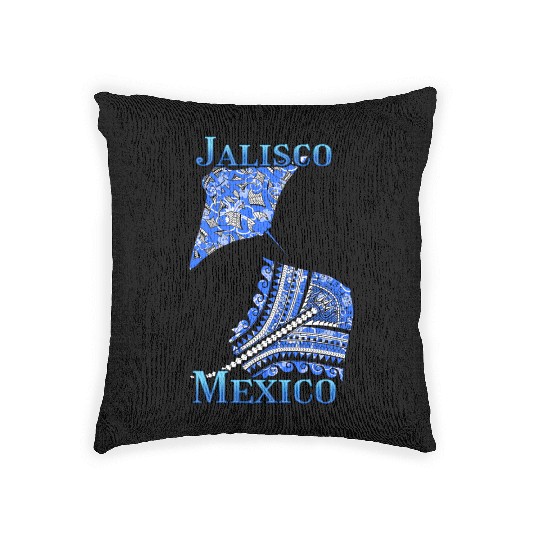 Jalisco Vacation Tribal Stingrays Woven Pillows
