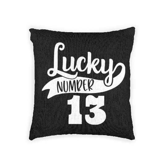 Lucky Number 13 Birthday Party Design Woven Pillows