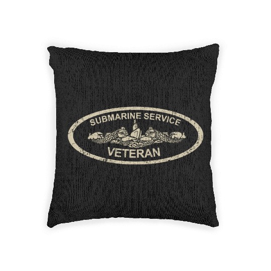 Vintage Us Navy Submarine Service Veteran T Woven Pillows