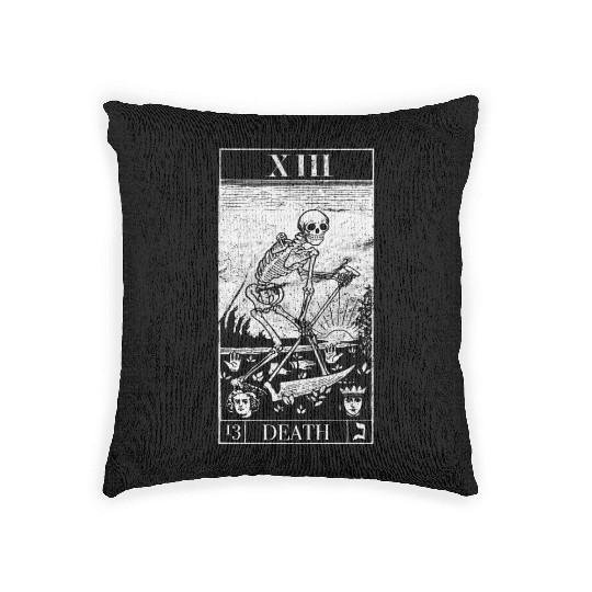 Blackcraft The Grim Reaper Vintage Death Tarot Car Woven Pillows