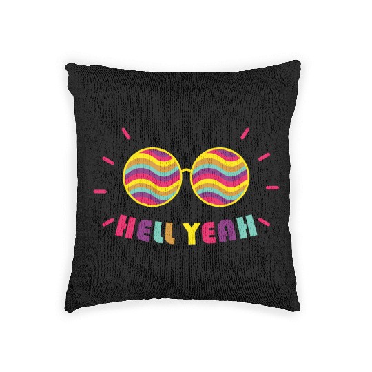 Pride Month - Hell Yeah - Rainbow Glasses Woven Pillows