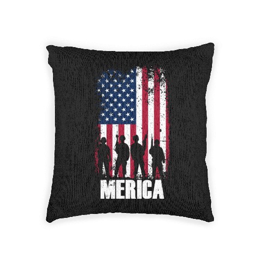 MERICA Independence Day USA 4th of July gift Woven Pillows
