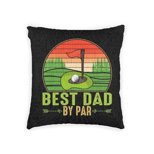 Best Dad By Par Golfing Fathers Day Matching Woven Pillows