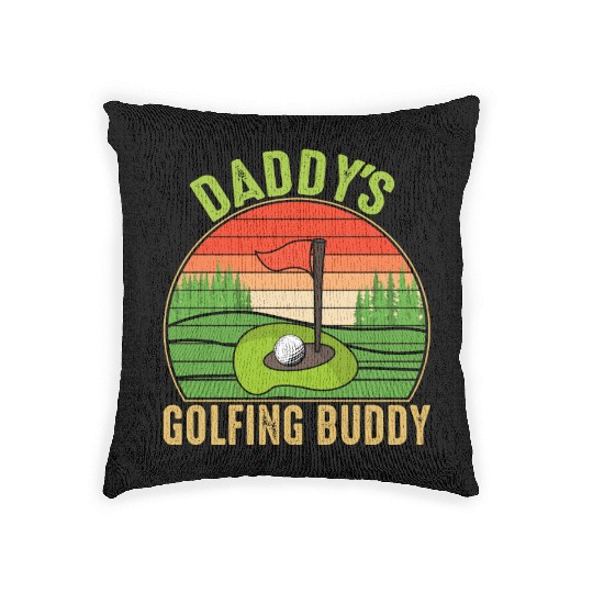 Daddy's Golfing Buddy Fathers Day Woven Pillows
