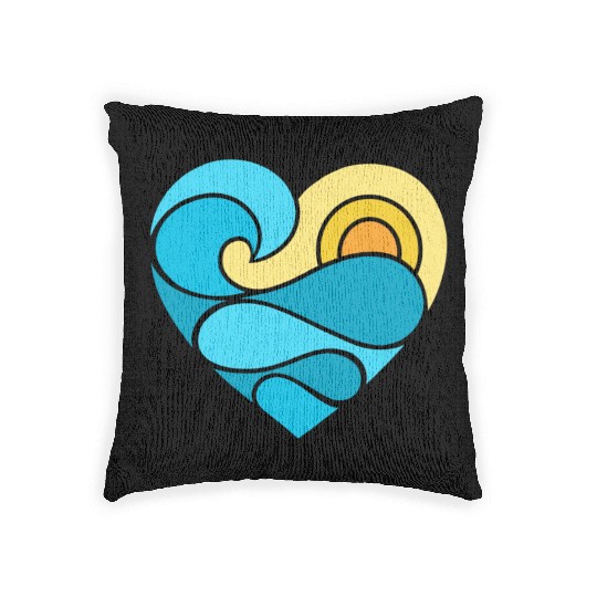Summer Heart Ocean Woven Pillows
