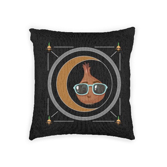 Onion Vegetable Woven Pillows, Onion Wearing Sunglasses