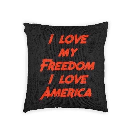I love my freedom I love America Woven Pillows