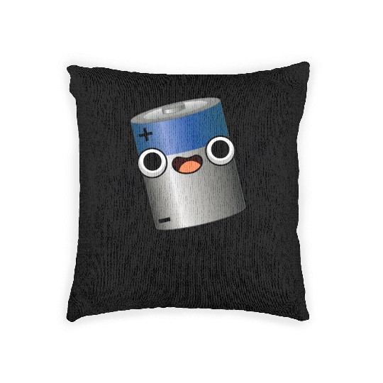 Stay Positive Funny Battery Pun Woven Pillows