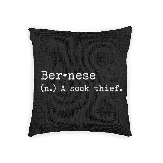 A Sock Thief Bernese Mountain Dog Woven Pillows