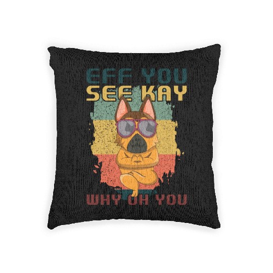 Pet Dog Owner Shepherd Belgian Malinois Relax Yoga Woven Pillows