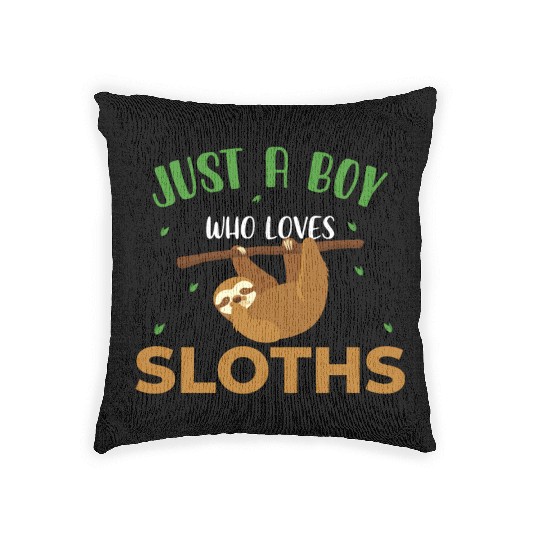 Sloth Sloths, Boy, Trees, Love Woven Pillows