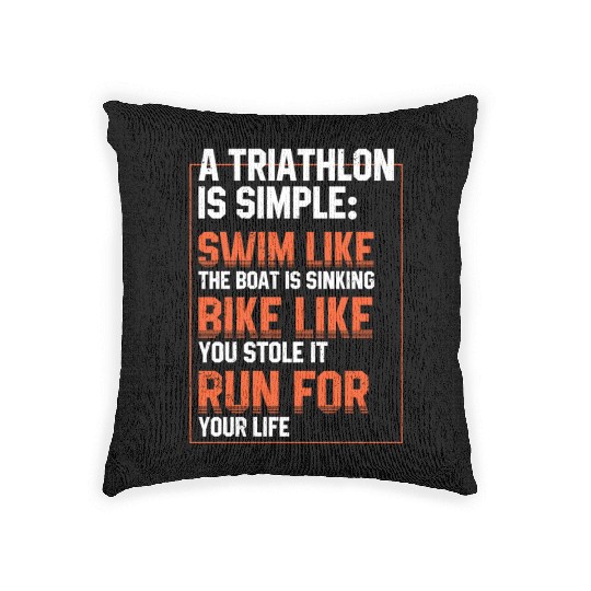 Triathlon Running Swim Bike Athelete Apparel Woven Pillows