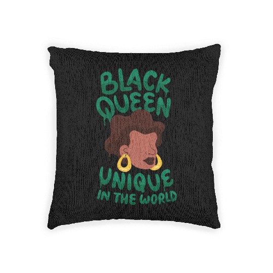 Black unique in the world Queen Black queen unique Woven Pillows
