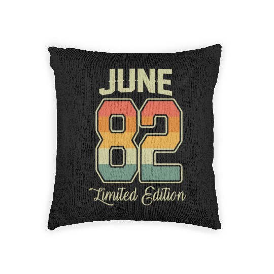 Vintage 40th Birthday June 1982 Sports Gift Woven Pillows