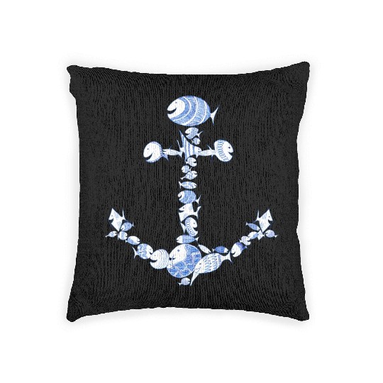 anchor fishes fish sea Kulifish sunset Woven Pillows