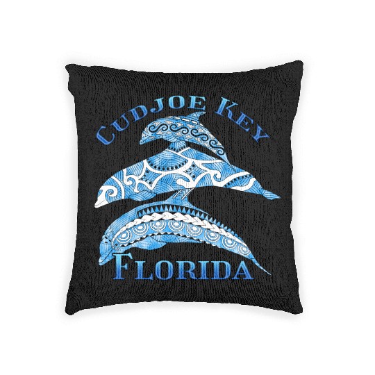 Cudjoe Key Florida Vacation Tribal Dolphins Woven Pillows