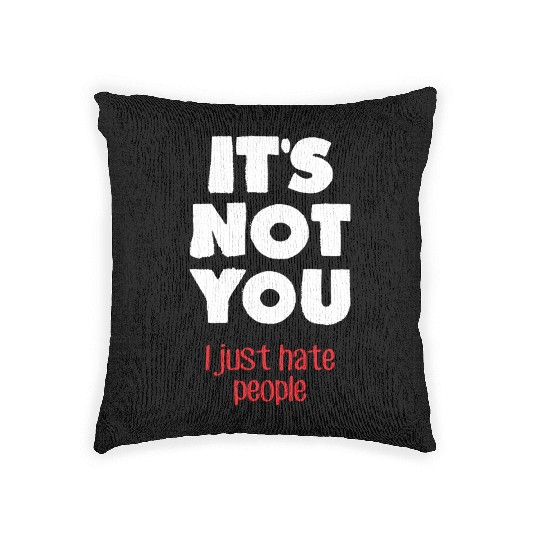 I hate people (dark) Woven Pillows