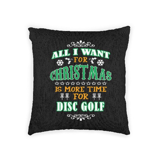 Christmas Disc Golf Gift Xmas Gift for Disc Golfer Woven Pillows