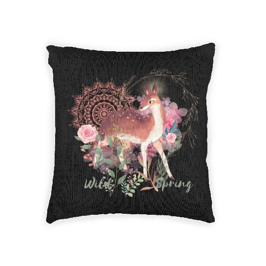 Sweet Deer In Wild Spring - 8 Woven Pillows