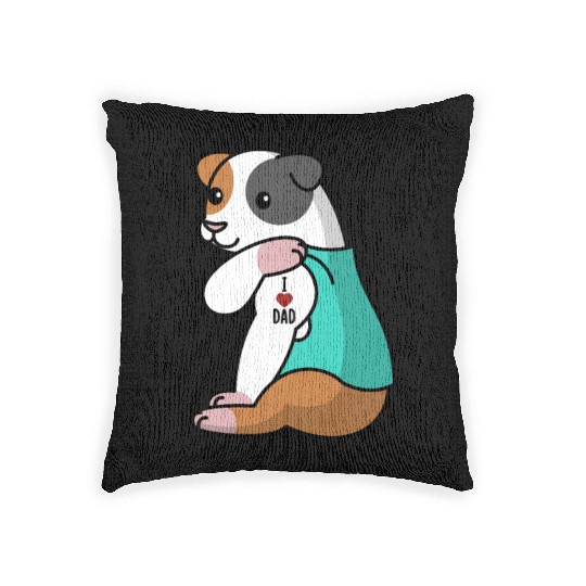 I Love Dad Guinea Pig Woven Pillows