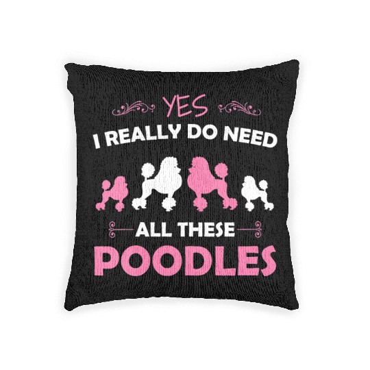 Womens Funny Standard Poodle Dog Lover Puppy Breed Woven Pillows