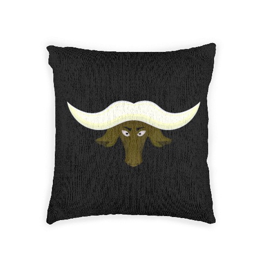 green buffalo head Woven Pillows