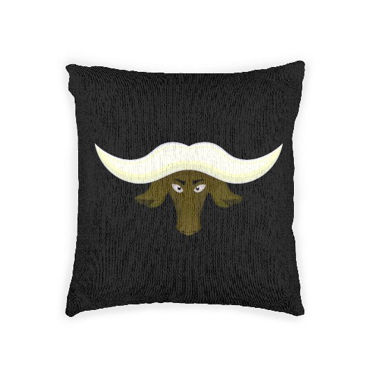green buffalo head Woven Pillows