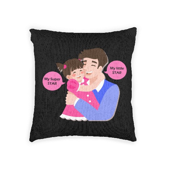 Funny and Best Dad Gift, Girl Dad Father's day Woven Pillows