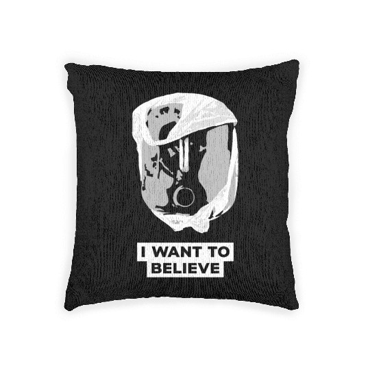 I Want To Believe 001 B-W Skull Woven Pillows