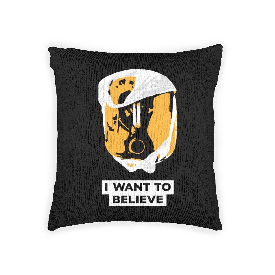I Want To Believe 001 Skull Woven Pillows