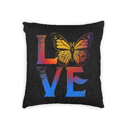 Love Butterflies Butterfly Ditressed Insect Lover Woven Pillows