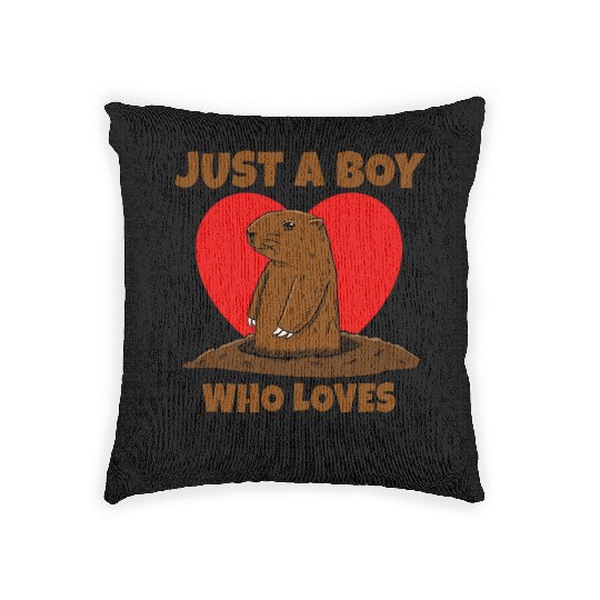 Just A Boy Who Loves Groundhog Woven Pillows