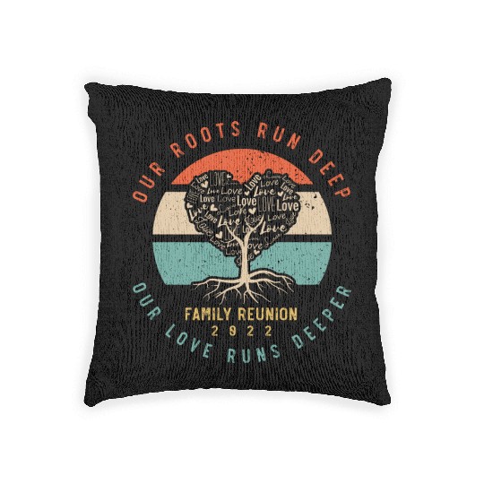 our roots run deep, family reunion Woven Pillows