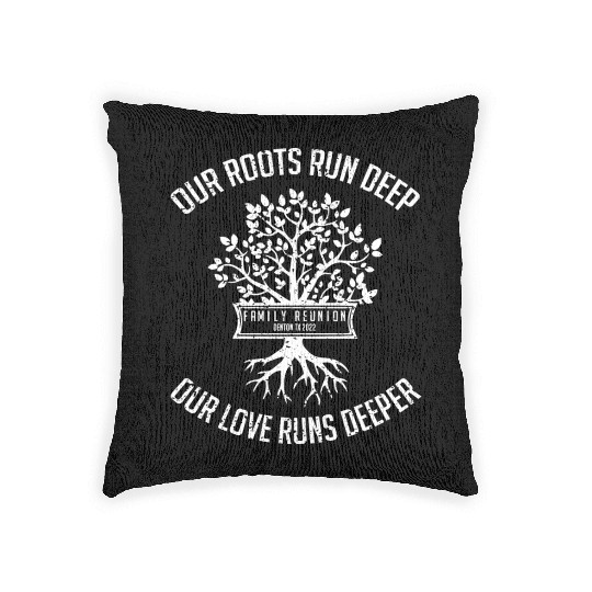 our roots run deep, family reunion Woven Pillows