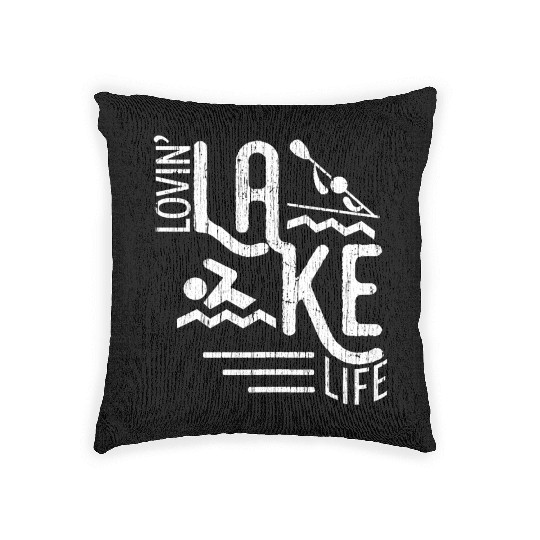 Lovin Lake Life Boating Fun Summer Lake Bum Sailin Woven Pillows