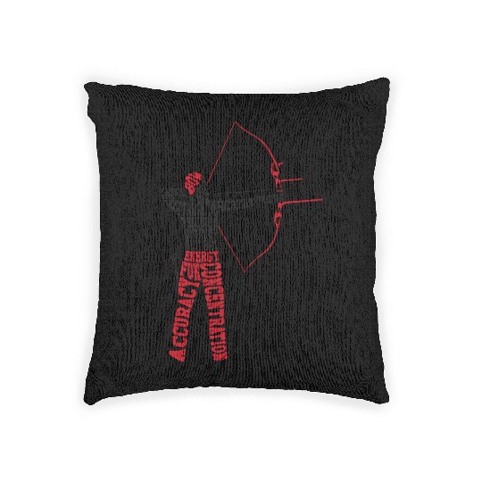 Archery Bow Archer Word Cloud Woven Pillows