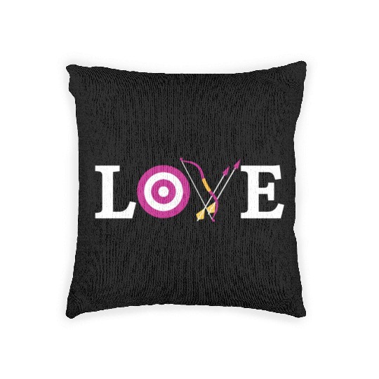 Archery Bow Archer Target Love Woven Pillows
